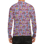 Psychedelic Pizza Pattern Print Men's Long Sleeve Rash Guard
