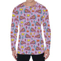 Psychedelic Pizza Pattern Print Men's Long Sleeve T-Shirt