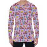 Psychedelic Pizza Pattern Print Men's Long Sleeve T-Shirt