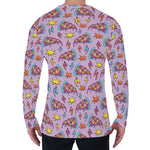 Psychedelic Pizza Pattern Print Men's Long Sleeve T-Shirt