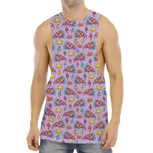 Psychedelic Pizza Pattern Print Men's Muscle Tank Top