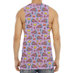 Psychedelic Pizza Pattern Print Men's Muscle Tank Top