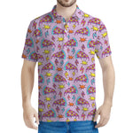 Psychedelic Pizza Pattern Print Men's Polo Shirt