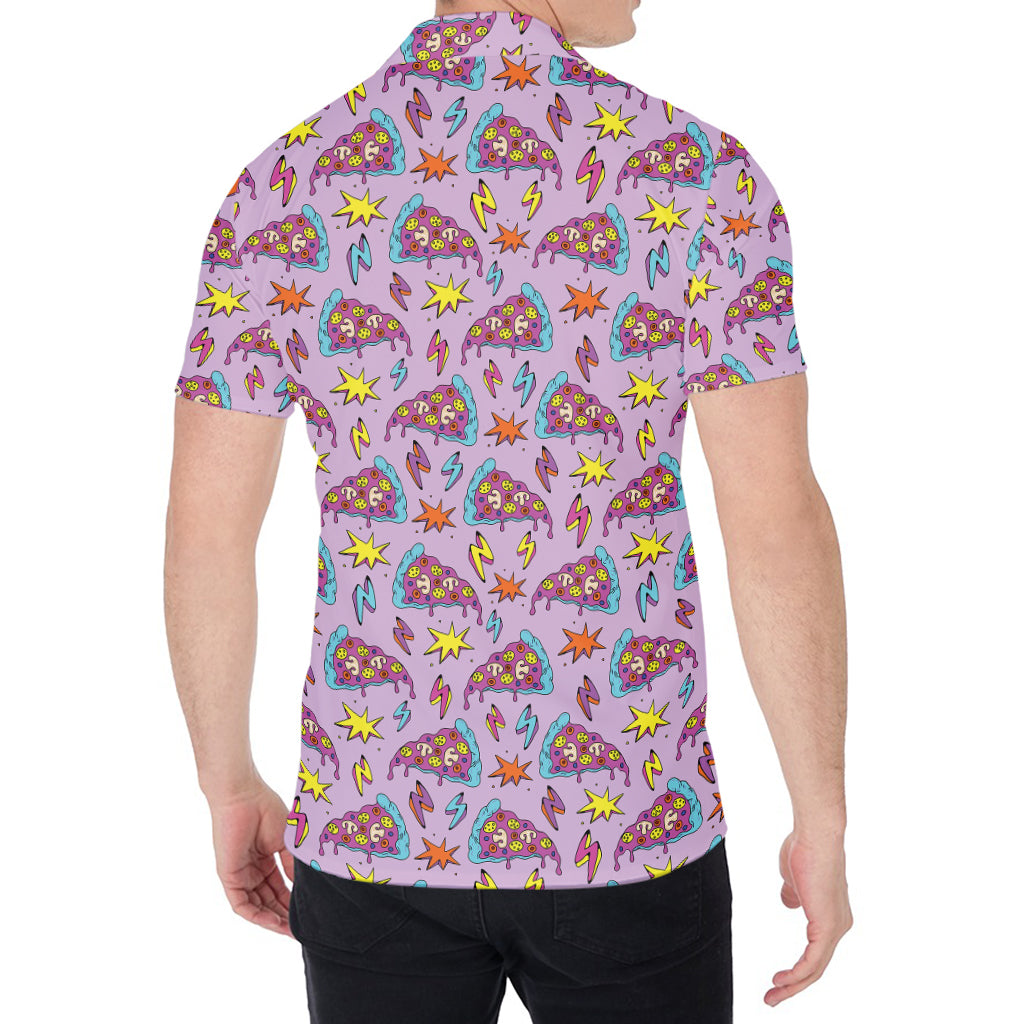 Psychedelic Pizza Pattern Print Men's Shirt