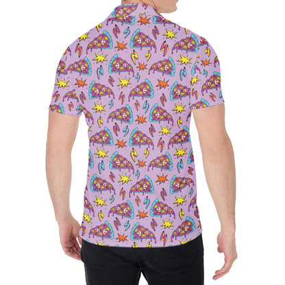 Psychedelic Pizza Pattern Print Men's Shirt