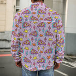 Psychedelic Pizza Pattern Print Men's Shirt Jacket