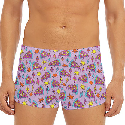 Psychedelic Pizza Pattern Print Men's Short Boxer Briefs