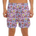 Psychedelic Pizza Pattern Print Men's Split Running Shorts