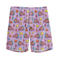 Psychedelic Pizza Pattern Print Men's Athletic Shorts