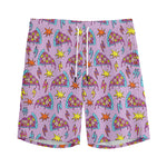 Psychedelic Pizza Pattern Print Men's Sports Shorts