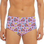 Psychedelic Pizza Pattern Print Men's Triangle Swim Briefs