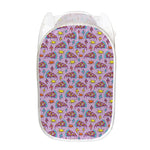 Psychedelic Pizza Pattern Print Mesh Laundry Hamper