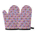 Psychedelic Pizza Pattern Print Oven Mitts