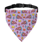 Psychedelic Pizza Pattern Print Over The Collar Dog Bandana