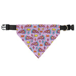 Psychedelic Pizza Pattern Print Over The Collar Dog Bandana