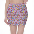 Psychedelic Pizza Pattern Print Pencil Mini Skirt