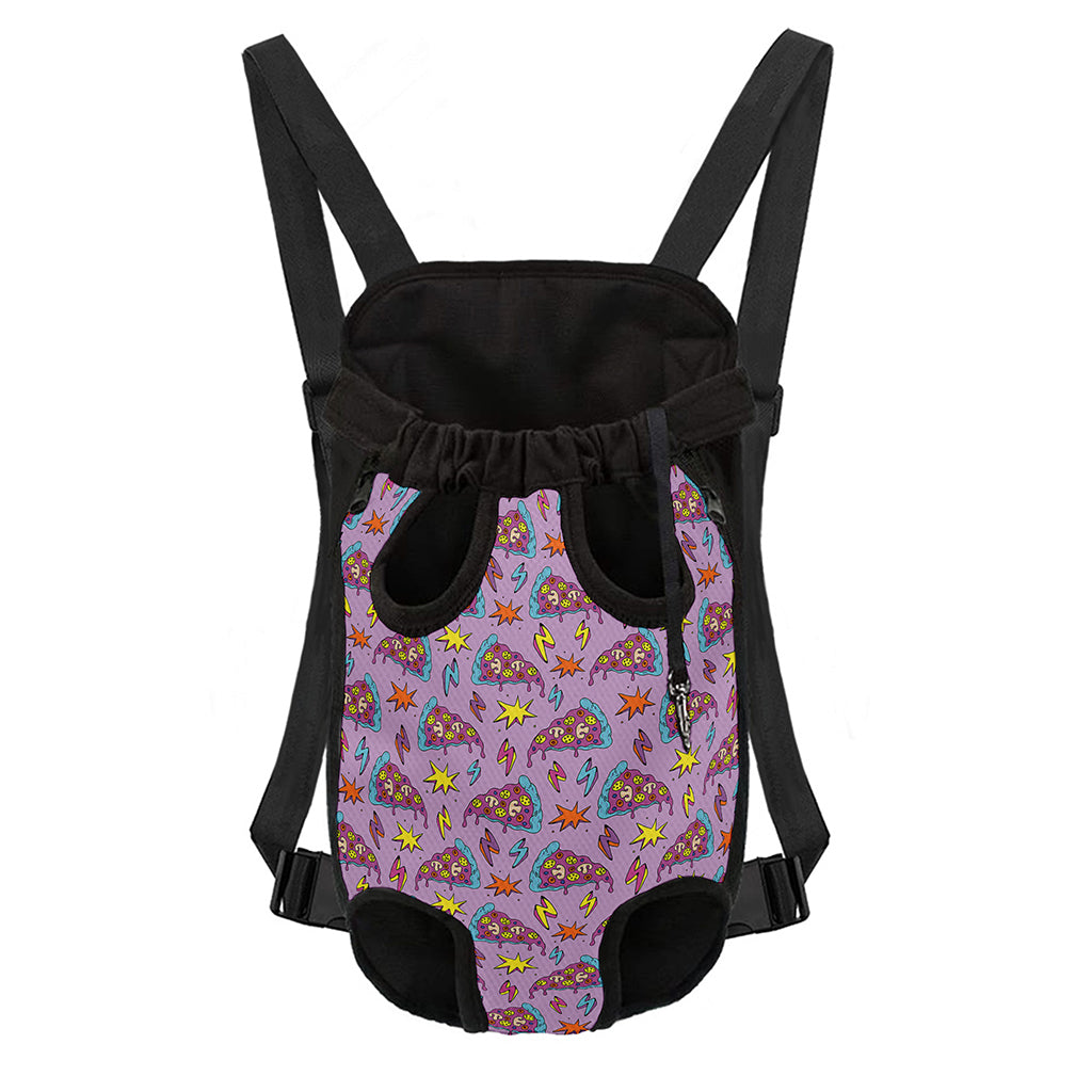 Psychedelic Pizza Pattern Print Pet Carrier Backpack