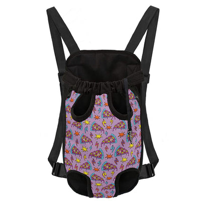 Psychedelic Pizza Pattern Print Pet Carrier Backpack