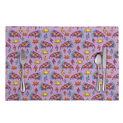 Psychedelic Pizza Pattern Print Placemat