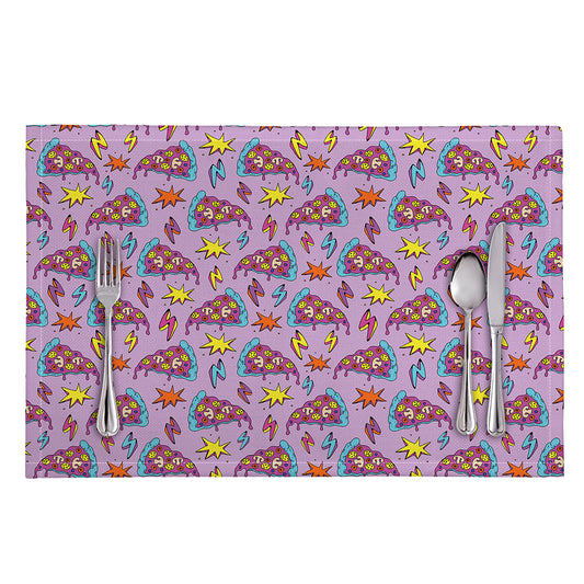 Psychedelic Pizza Pattern Print Placemat