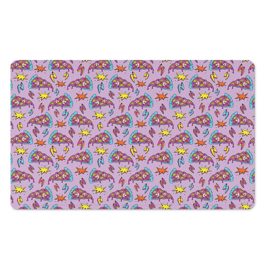 Psychedelic Pizza Pattern Print Polyester Doormat