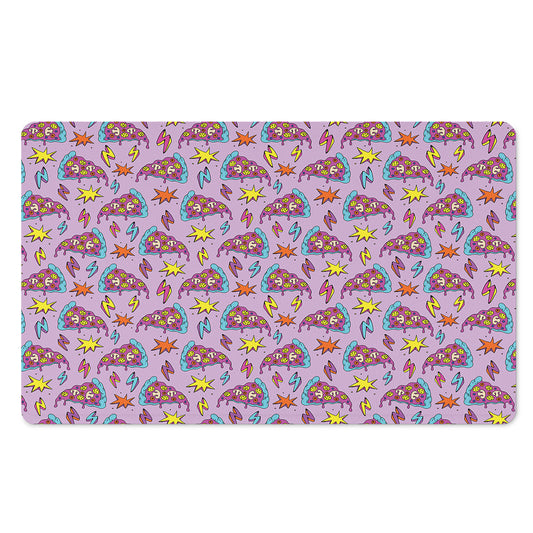 Psychedelic Pizza Pattern Print Polyester Doormat