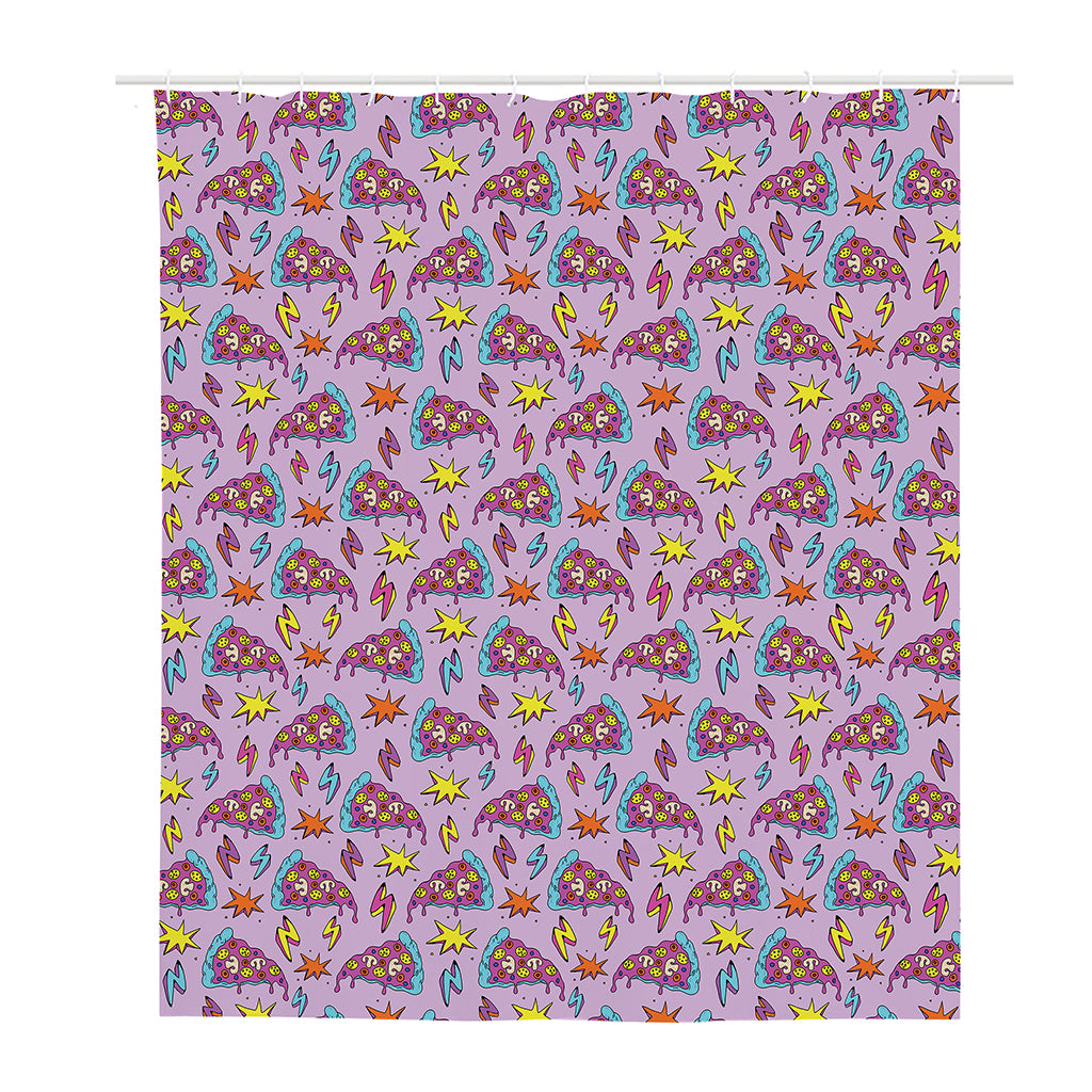 Psychedelic Pizza Pattern Print Polyester Shower Curtain