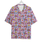 Psychedelic Pizza Pattern Print Rayon Hawaiian Shirt