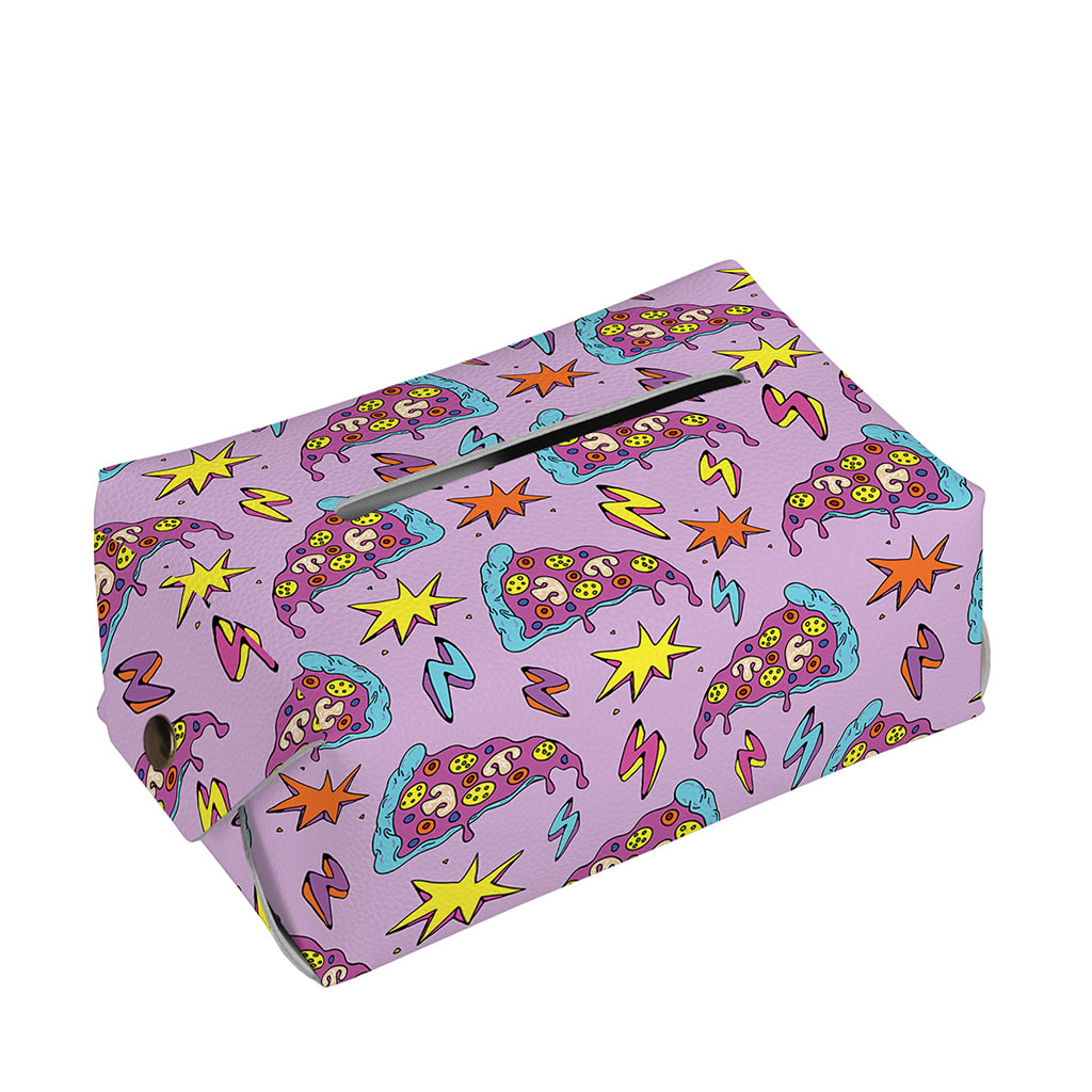 Psychedelic Pizza Pattern Print Rectangle Tissue Box Cover