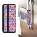 Psychedelic Pizza Pattern Print Refrigerator Handle Covers