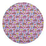 Psychedelic Pizza Pattern Print Round Blanket