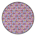 Psychedelic Pizza Pattern Print Round Floor Mat