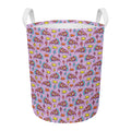 Psychedelic Pizza Pattern Print Round Laundry Basket