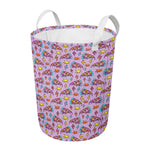 Psychedelic Pizza Pattern Print Round Laundry Basket
