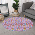Psychedelic Pizza Pattern Print Round Rug