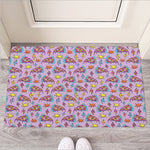 Psychedelic Pizza Pattern Print Rubber Doormat