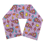 Psychedelic Pizza Pattern Print Scarf