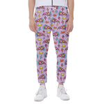 Psychedelic Pizza Pattern Print Scuba Joggers
