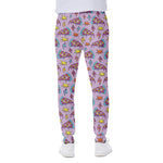 Psychedelic Pizza Pattern Print Scuba Joggers
