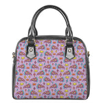 Psychedelic Pizza Pattern Print Shoulder Handbag
