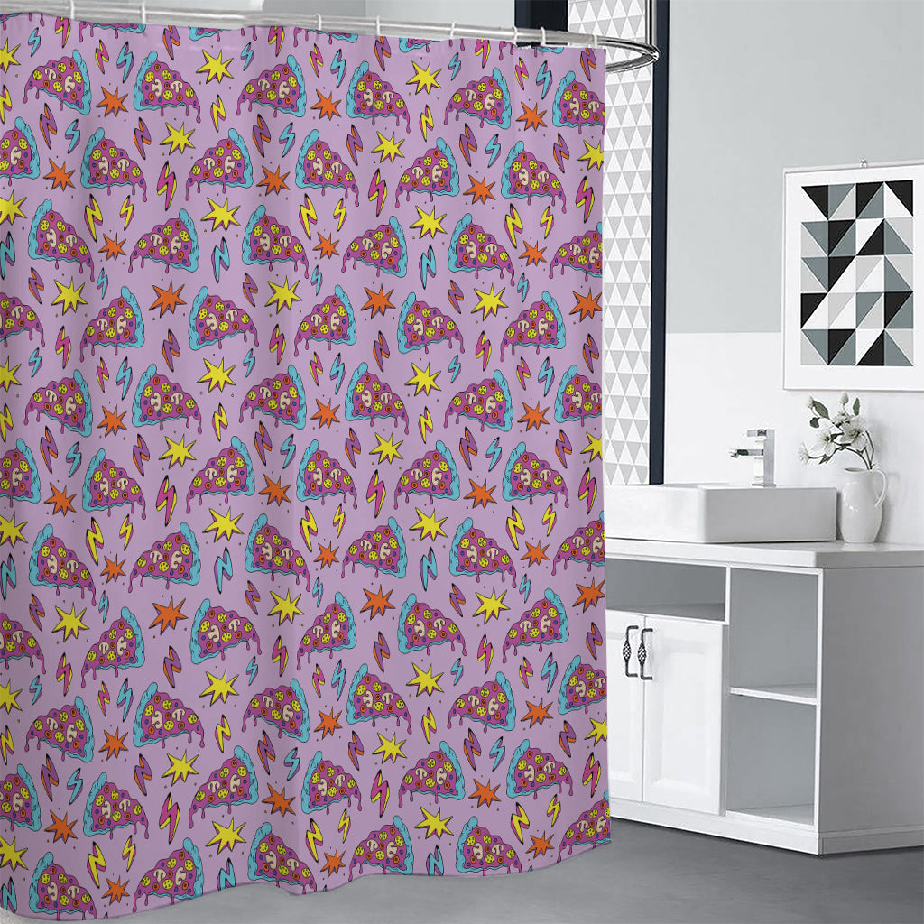 Psychedelic Pizza Pattern Print Shower Curtain