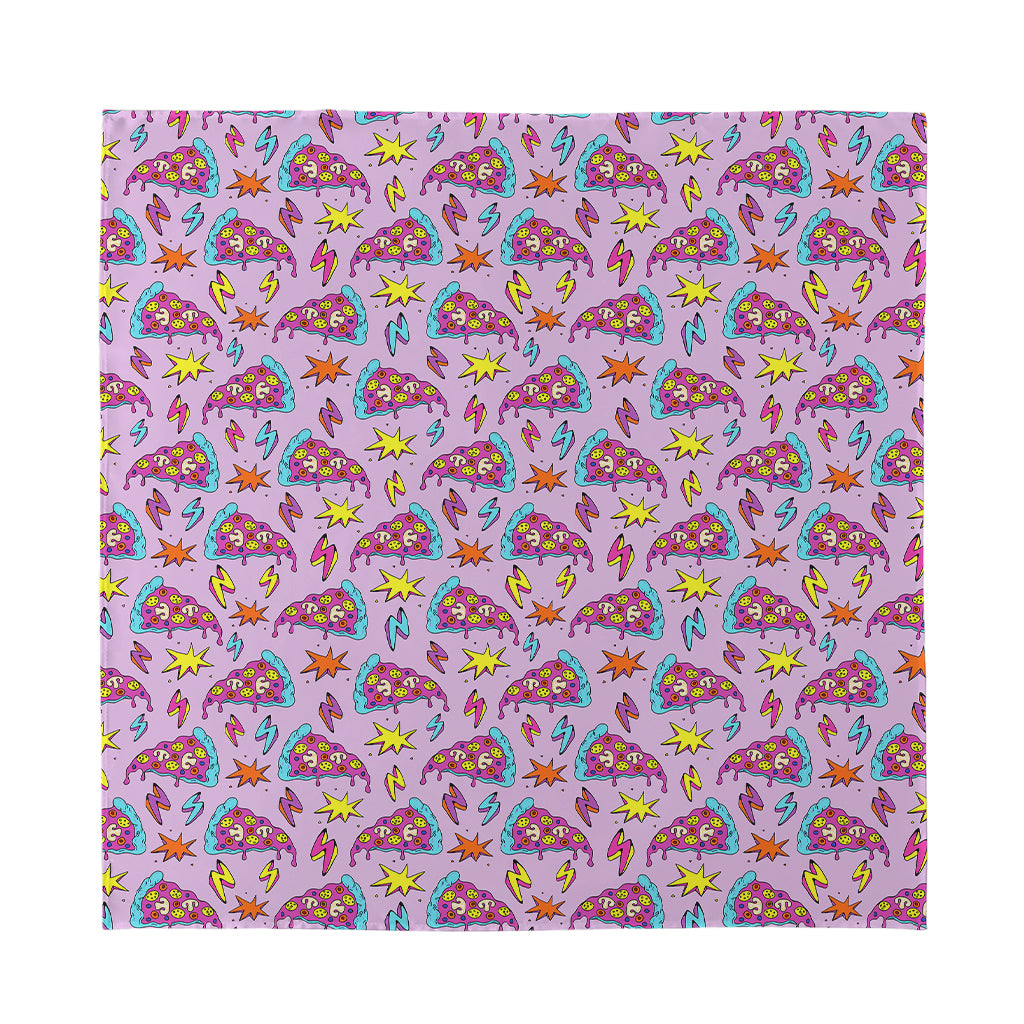 Psychedelic Pizza Pattern Print Silk Bandana