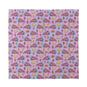 Psychedelic Pizza Pattern Print Silk Bandana