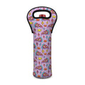 Psychedelic Pizza Pattern Print Single Neoprene Wine Tote