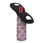 Psychedelic Pizza Pattern Print Single Neoprene Wine Tote