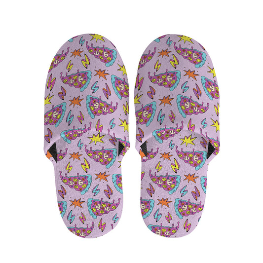 Psychedelic Pizza Pattern Print Slippers