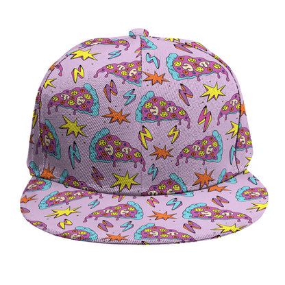 Psychedelic Pizza Pattern Print Snapback Cap