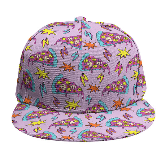 Psychedelic Pizza Pattern Print Snapback Cap