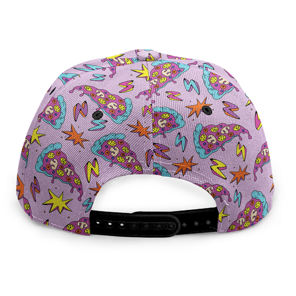 Psychedelic Pizza Pattern Print Snapback Cap