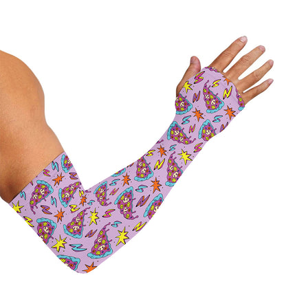 Psychedelic Pizza Pattern Print Sun Protection Arm Sleeves